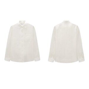 100% LINEN SHIRT WHITE | 4478/561 SIZE S